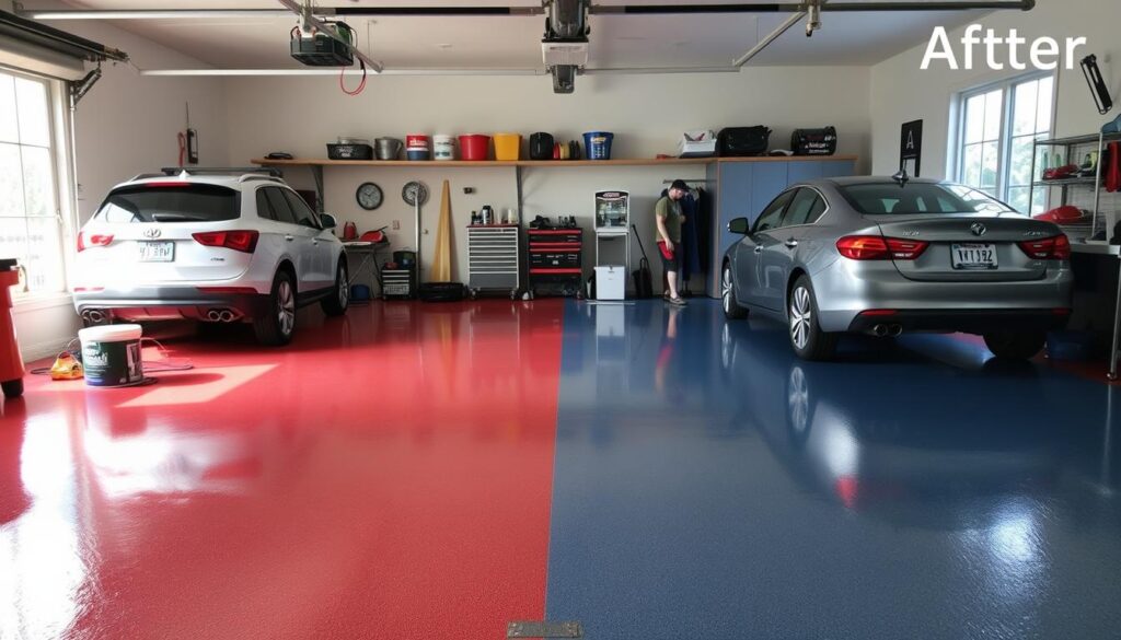 DIY epoxy garage floor installation