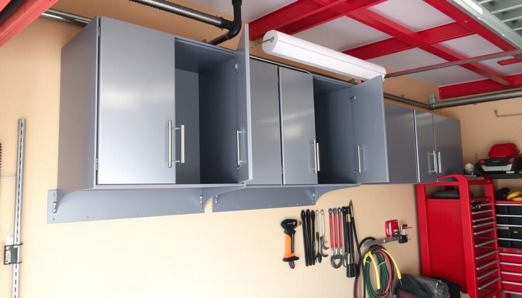 how to hang garage cabinets