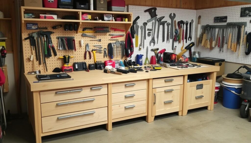 Customized garage tool bench