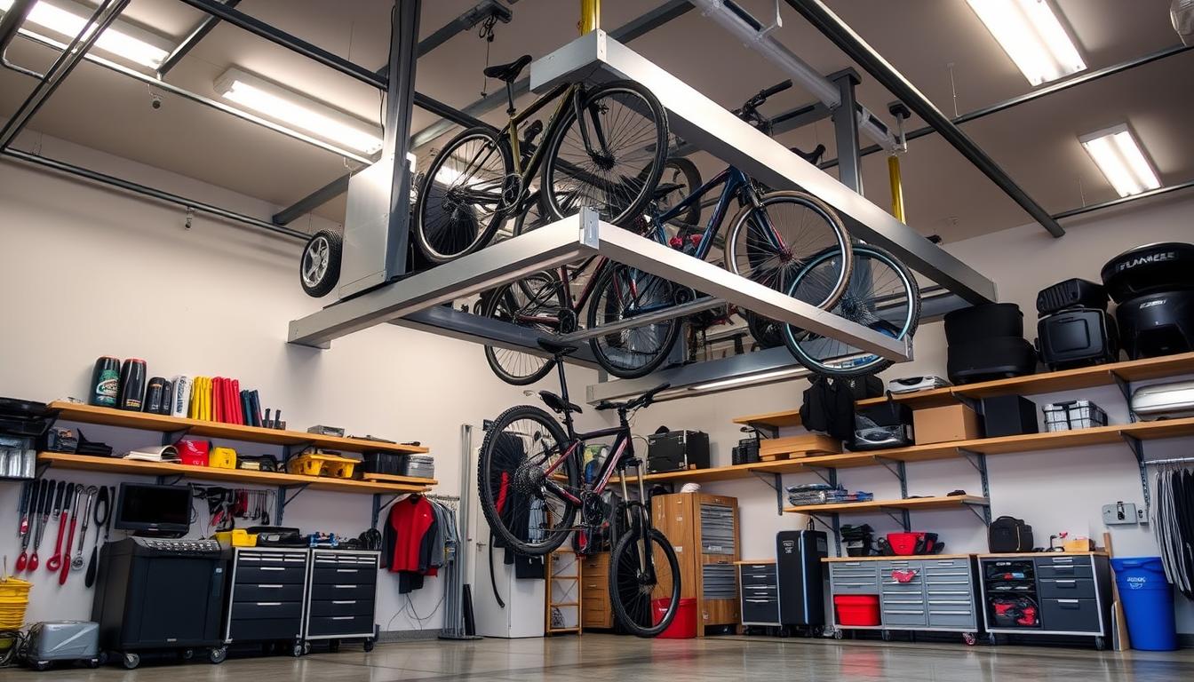 Garage storage lift system motorized