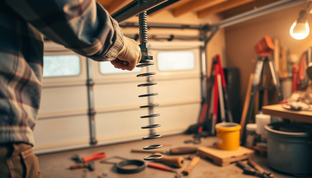 Removing old garage door spring