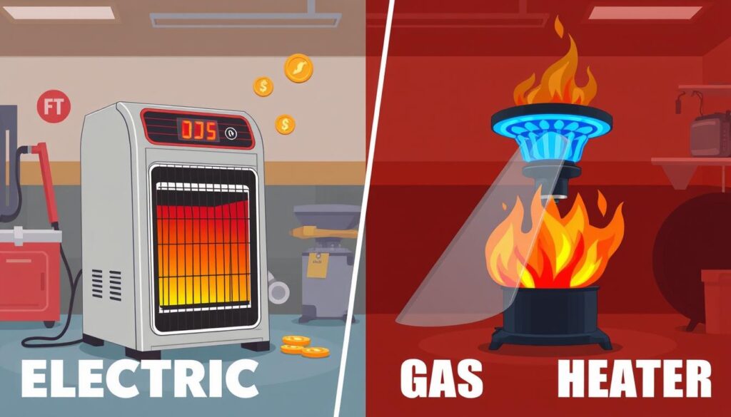 electric vs gas garage heater cost