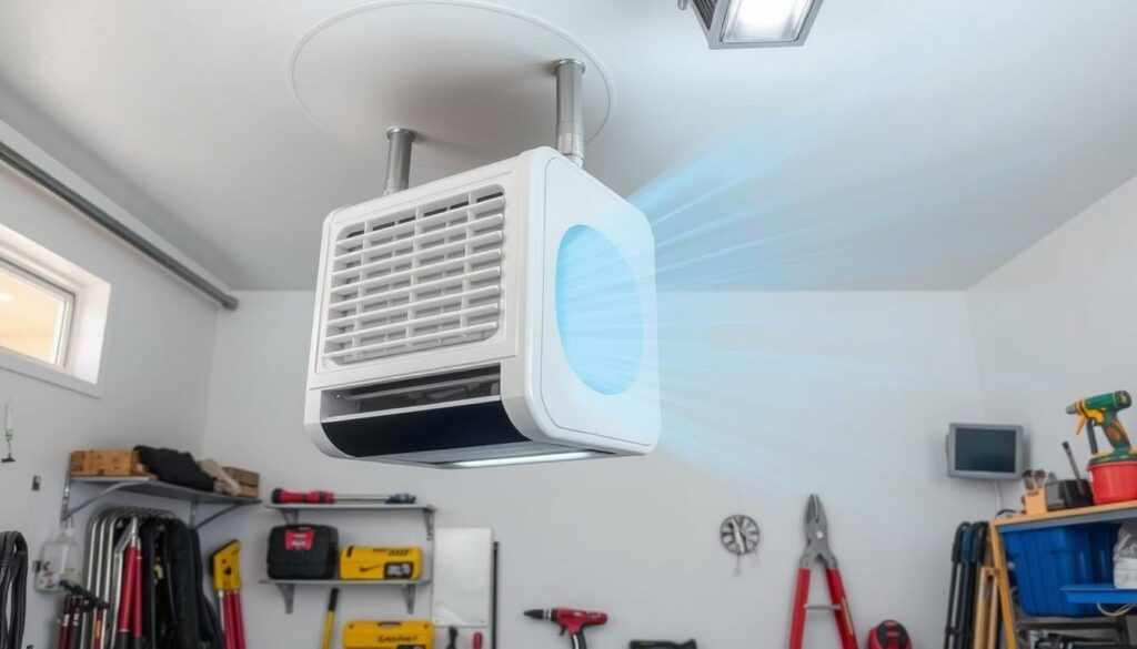 evaporative cooler in garage