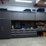 garage storage cabinet with sliding doors