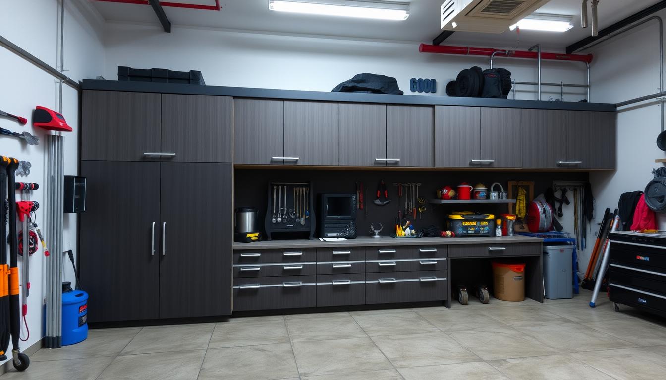 garage storage cabinet with sliding doors