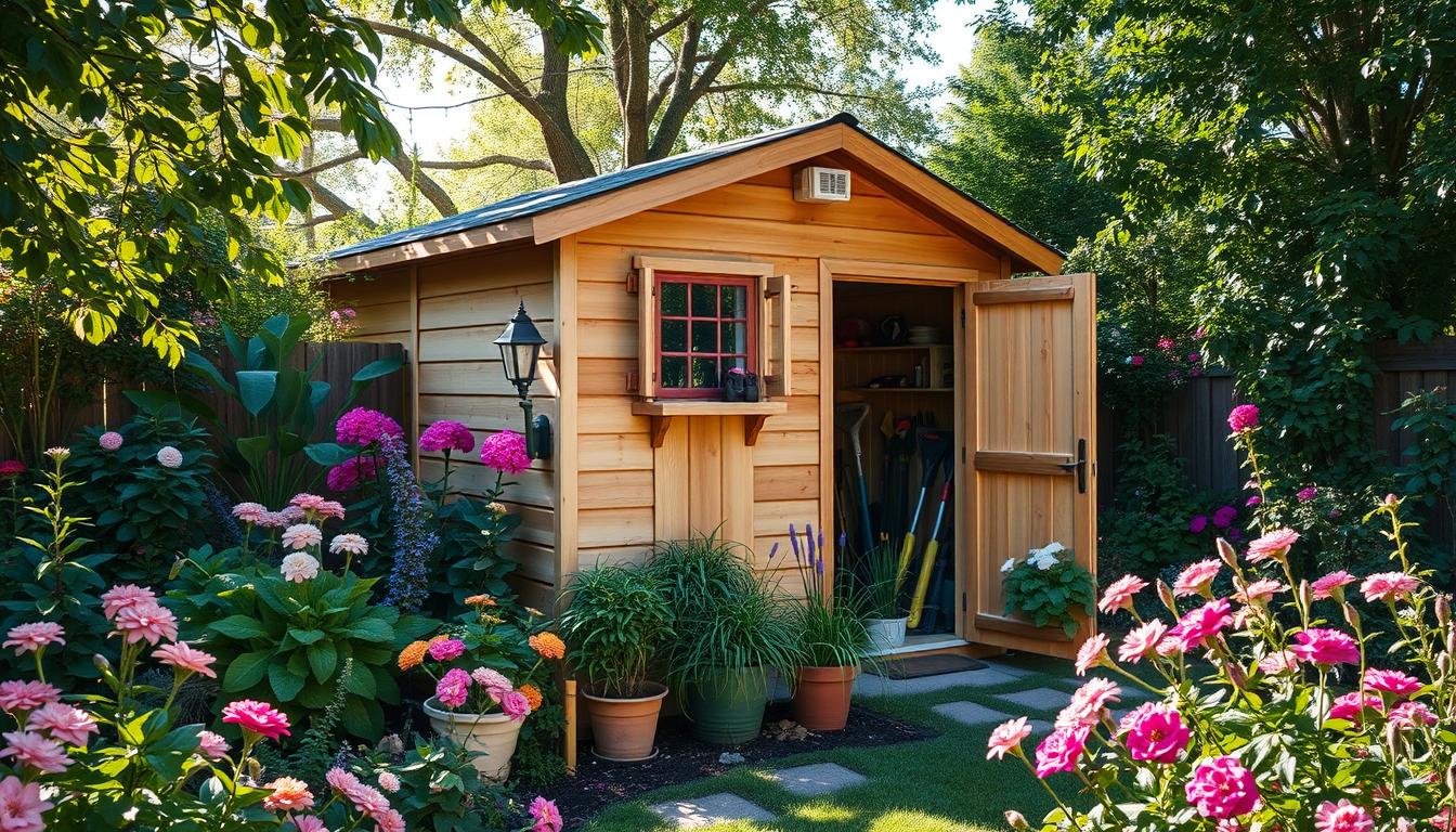 garden tool storage shed