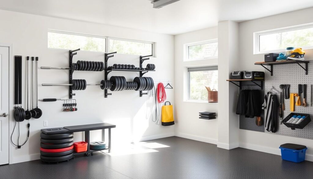 home garage gym storage