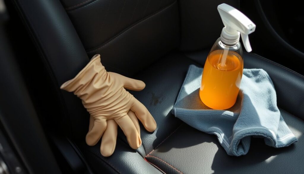 how to clean pee off leather car seats