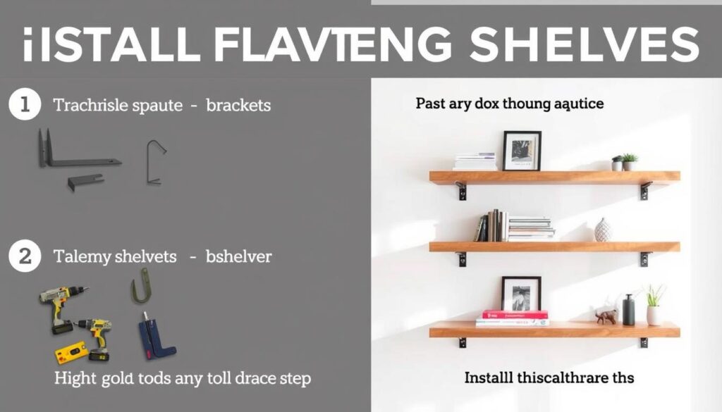 how to install floating shelves