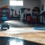 how to pressure wash garage floor