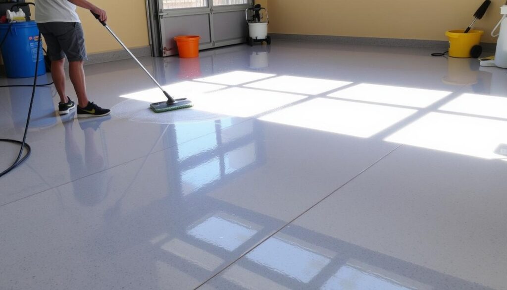 how to wash epoxy garage floor