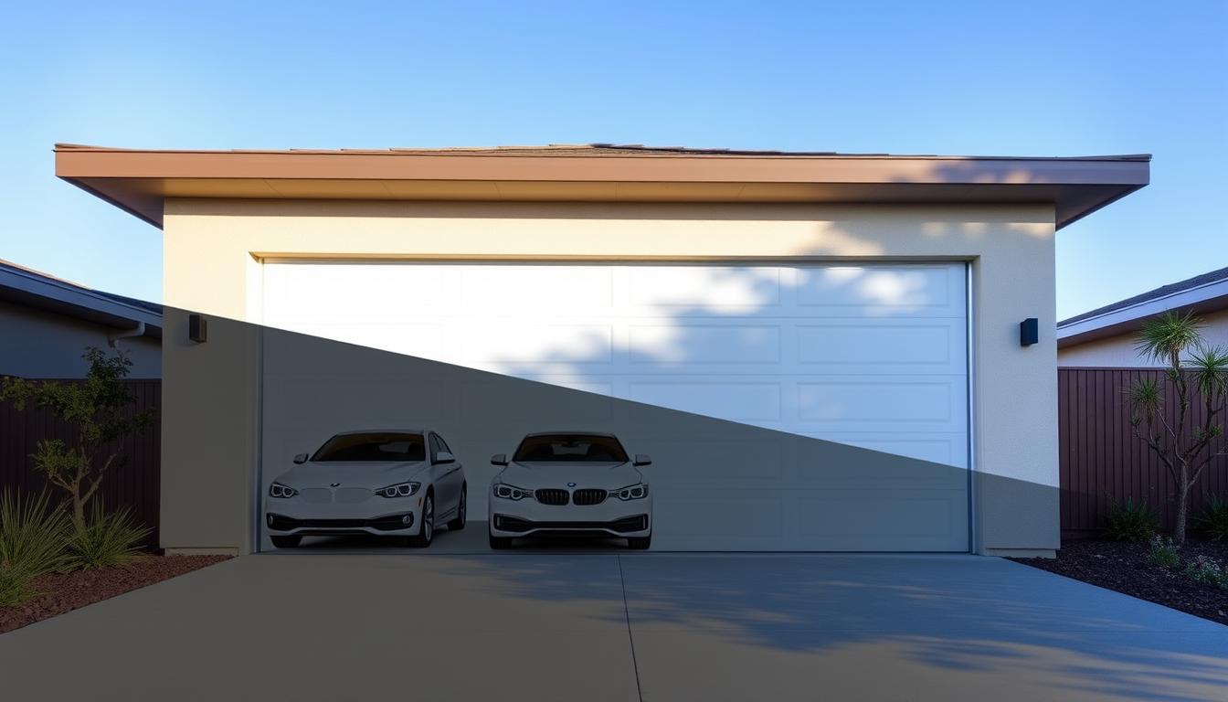 how wide garage door for 2 cars