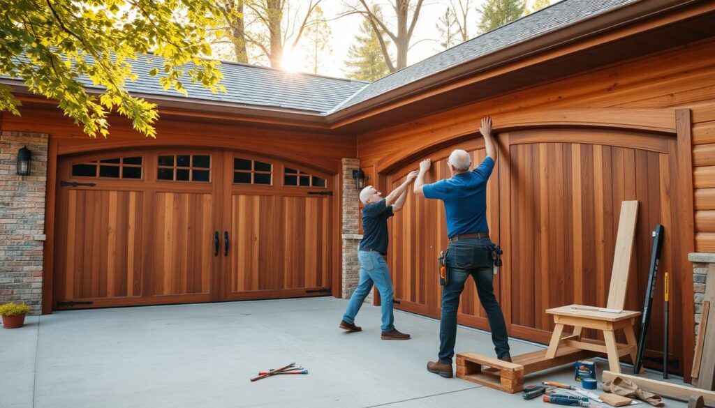 Wooden Garage Door Installation