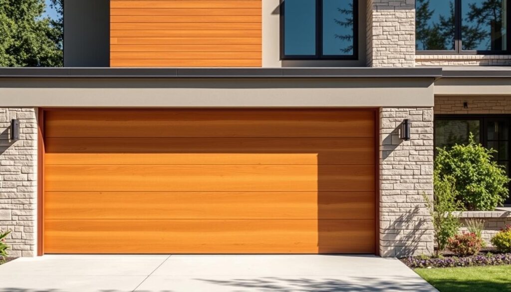 modern wood garage doors