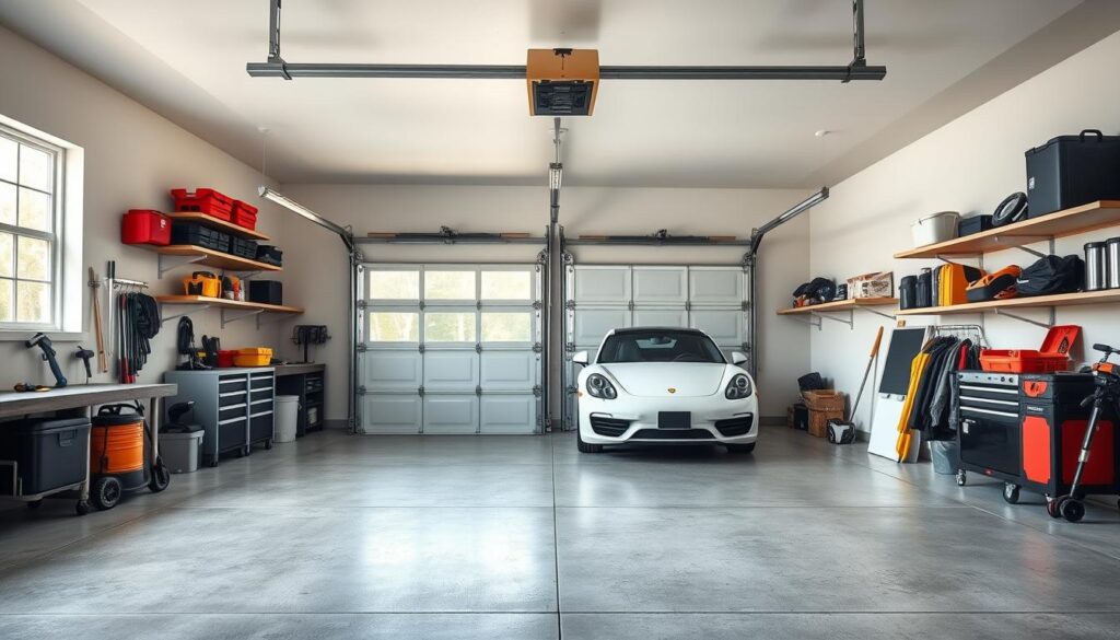 standard 2 car garage size