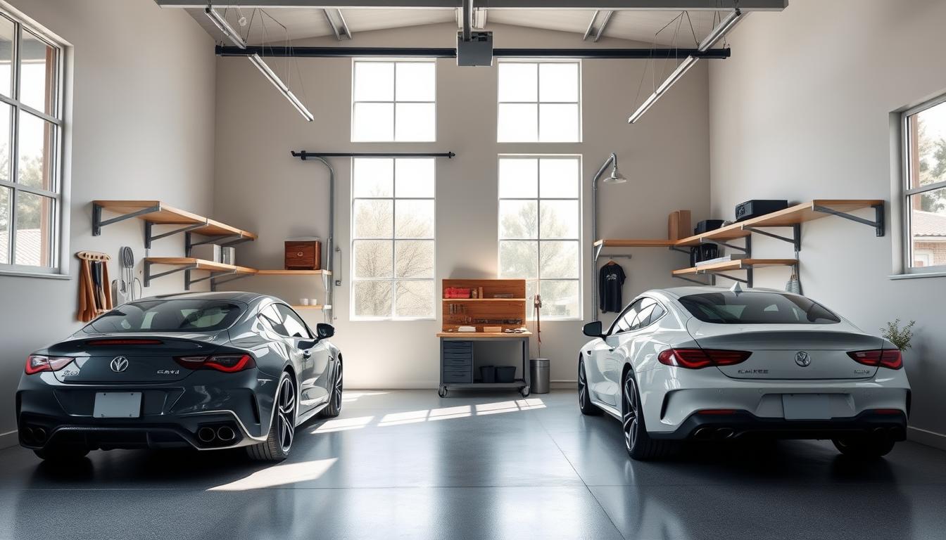 standard 2 car garage size