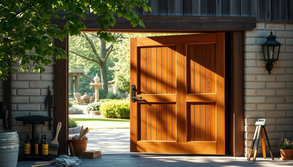 wooden garage door maintenance