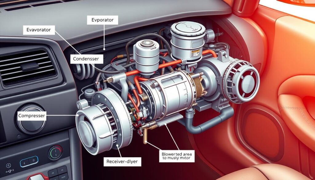 Car AC system components