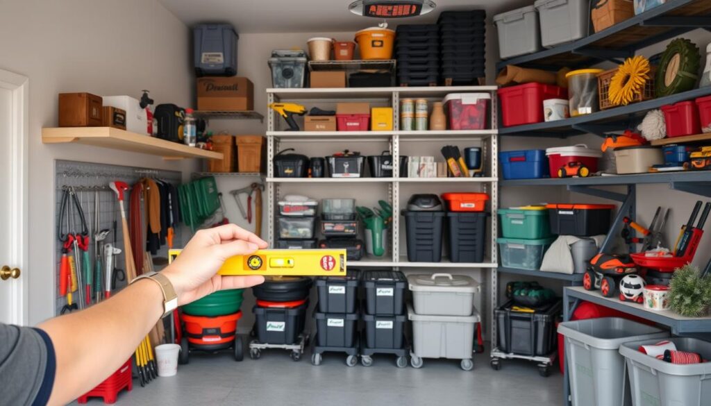 how to level garage shelves