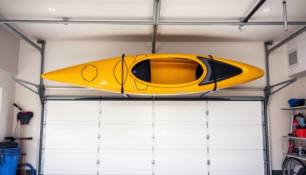 kayak storage above garage door